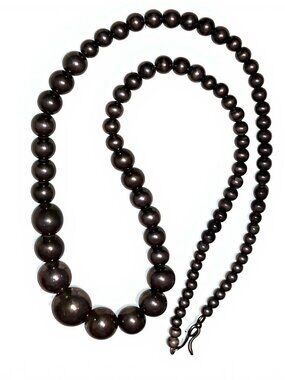 Handmade Navajo Sterling Silver Graduated Pearl Bead Necklace – 79g